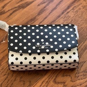 NWT Kate Spade Polka Dot Purse with removable leather strap
